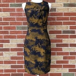 Cynthia Steffe Front Twist Knot Sleeveless Blue Gold Sleeveless Sheath Dress 👗
